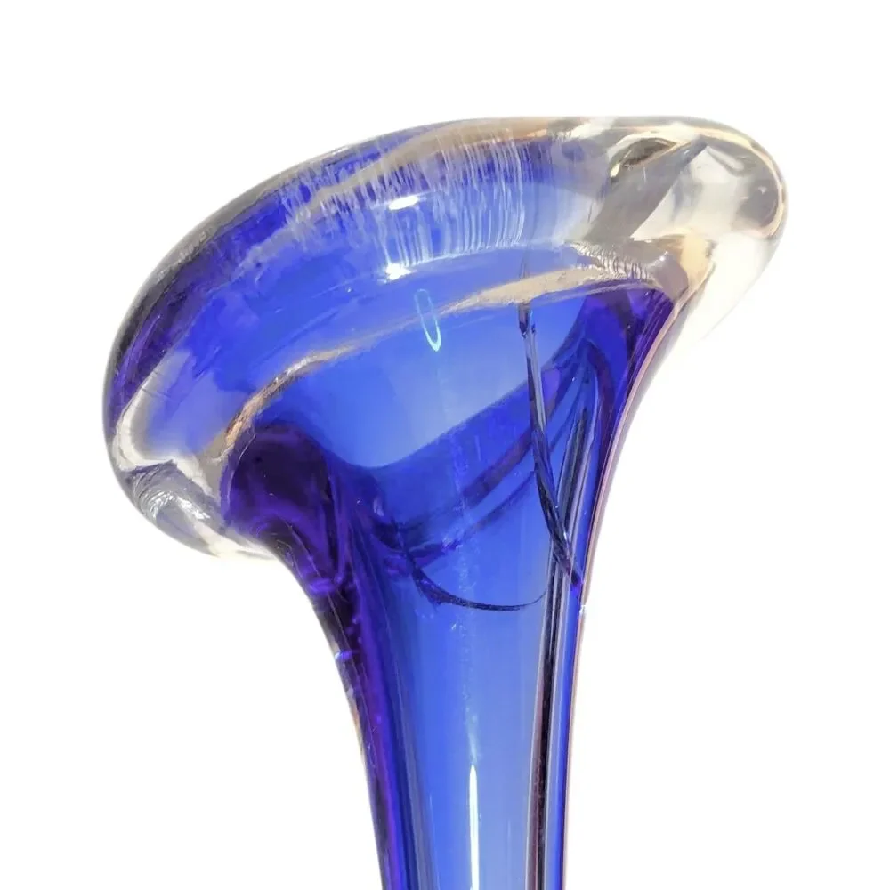 Bo Borgstrom Aseda Glasbruk Bullicante Cobalt Blue Jack In The Pulpit Vase FLAW